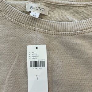 Pilcro Neutral Tan Crewneck Top